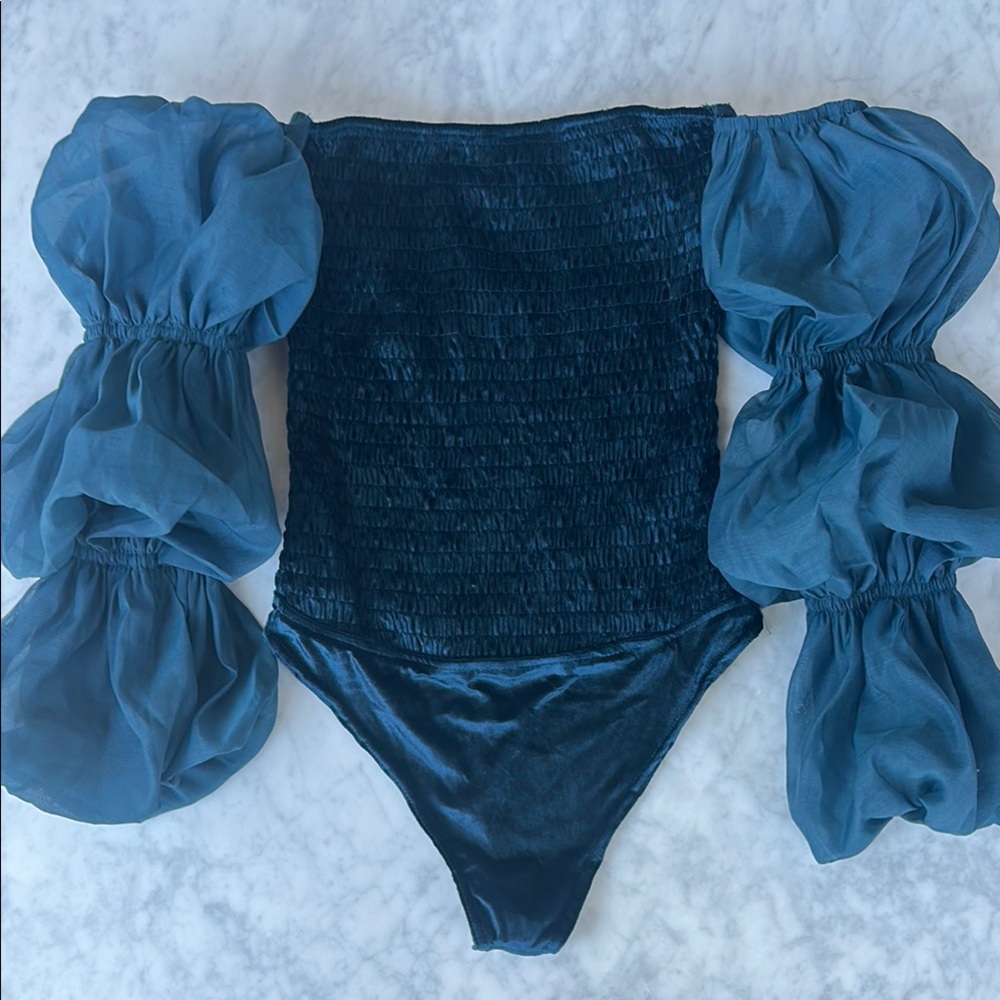 Free People intimately puff sleeve bodysuit NWT small